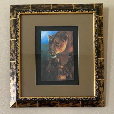 Lioness and Cubs Framed Picture