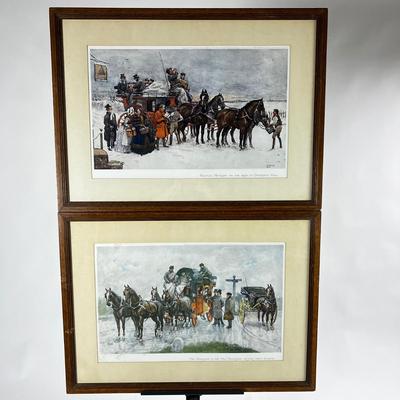 1157 Set of Vintage Lithograph Victorian Scenes Produced by Raphael Tuck & Sons