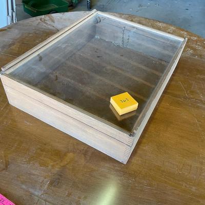 Pine deep table top display case