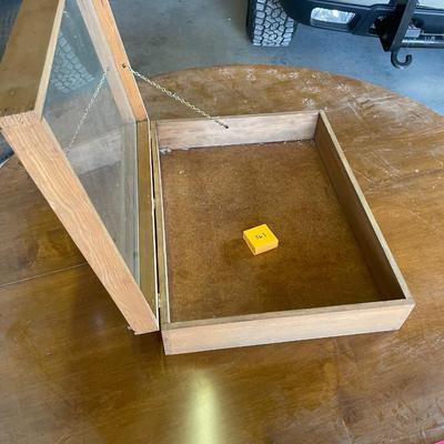 Pine deep table top display case