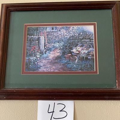 Framed Flower Garden Picture