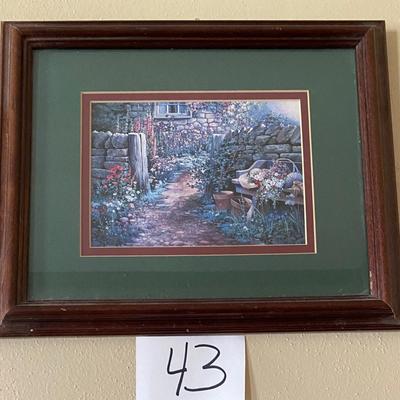 Framed Flower Garden Picture