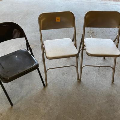 2 Padded Samsonite Chairs + Black Metal