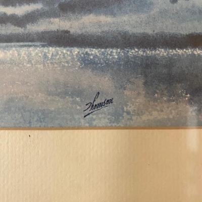 Framed Mountain scene by Thomson