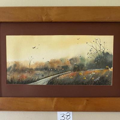 Vintage Framed E. Kidwell  Painting 1987