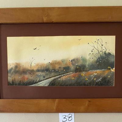 Vintage Framed E. Kidwell  Painting 1987
