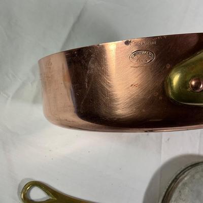 1170 Vintage French Copper Sauce Pan with Extra Lid