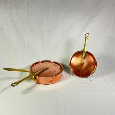 1170 Vintage French Copper Sauce Pan with Extra Lid
