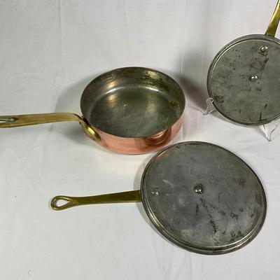 1170 Vintage French Copper Sauce Pan with Extra Lid