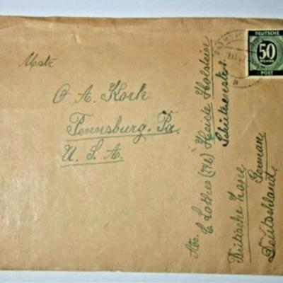 1947 German Cover - Germany to Pennsylvania