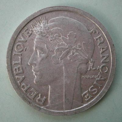 FRANCE 1945 2 Francs Aluminum Coin