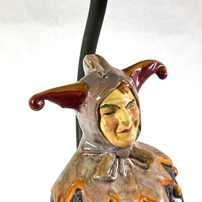 1189 Vintage Royal Doulton Harlequin Jester Figural Lamp