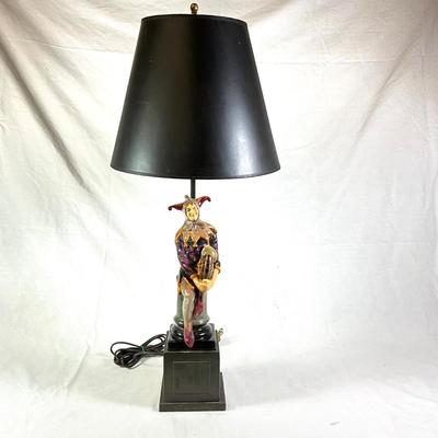 1189 Vintage Royal Doulton Harlequin Jester Figural Lamp