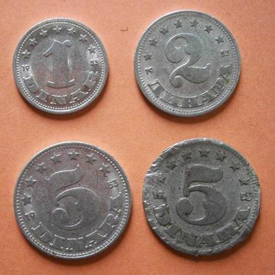 YUGOSLAVIA (4) 1953 Aluminum Coins