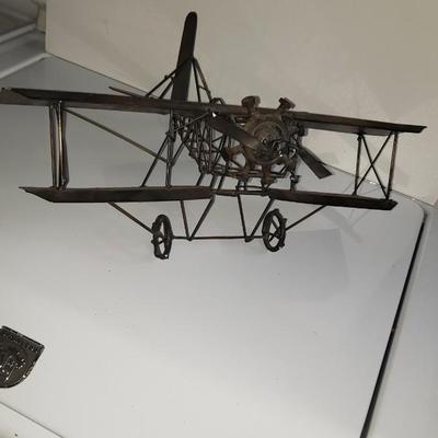 Vintage Metal airplane 16" wingspan