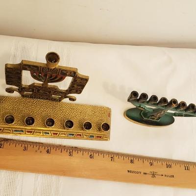2 vintage menorahs