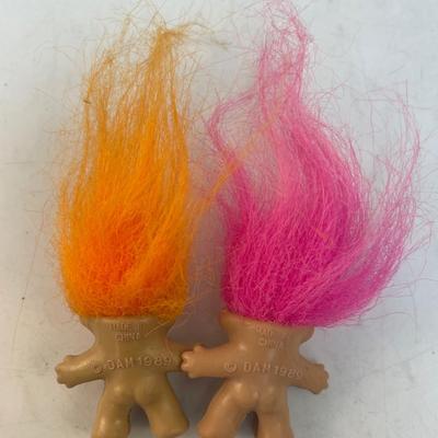 Troll lot - one plush doll and 2 small rubber troll