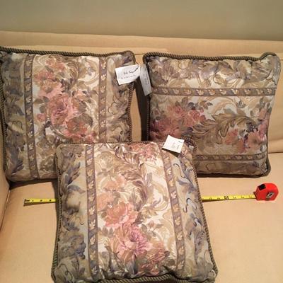 Trio of floral pillows