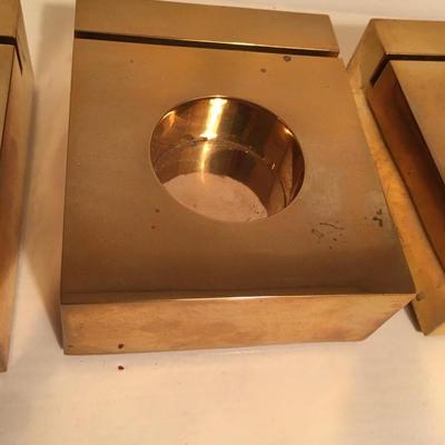 Trio of votive holders with mirrors Calvin Klein, very heavy