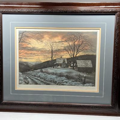 Vintage Winter Eve Dutch Etching Kathleen Cantin Signed & Numbered with COA