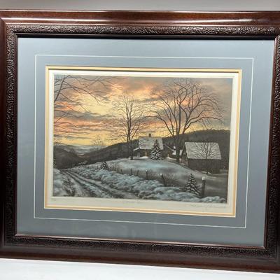 Vintage Winter Eve Dutch Etching Kathleen Cantin Signed & Numbered with COA