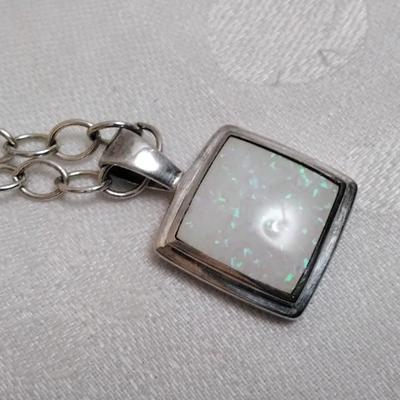 Vintage Paul Brackna Opal 925 18" Necklace