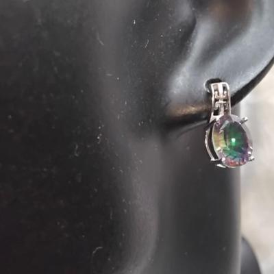 Vintage Mystic Topaz 925 Earrings