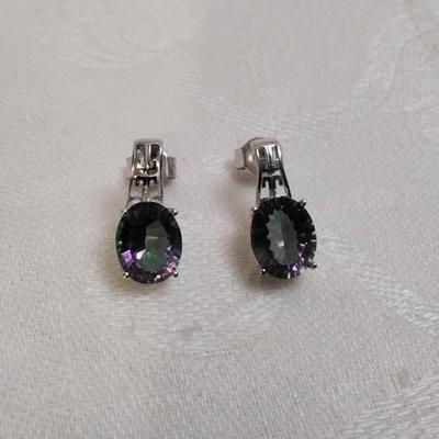 Vintage Mystic Topaz 925 Earrings