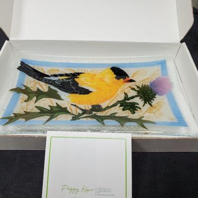 Peggy Karr Glass - Goldfinch plate