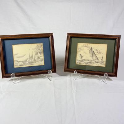 1198 Pair of 1975 John Moll Jr. Framed Prints