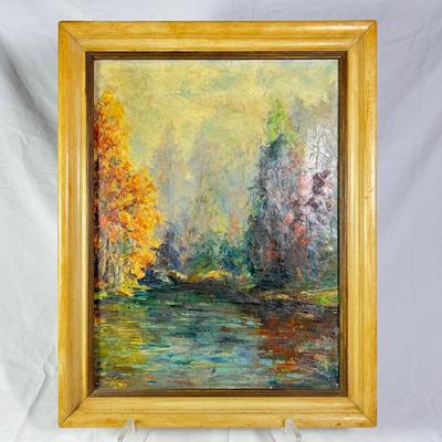 1199 Vintage Landscape Original Oil Painting