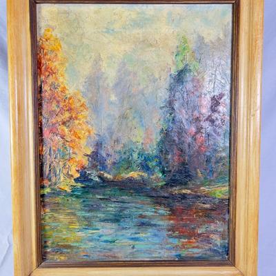 1199 Vintage Landscape Original Oil Painting