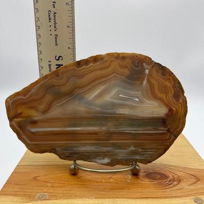 Eagle painting on agate slice