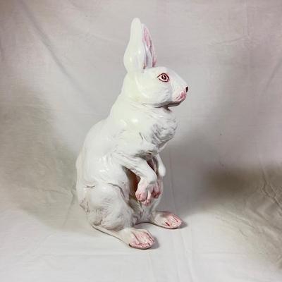 1203 Large Antique Italian Ceramic Bunny Statue