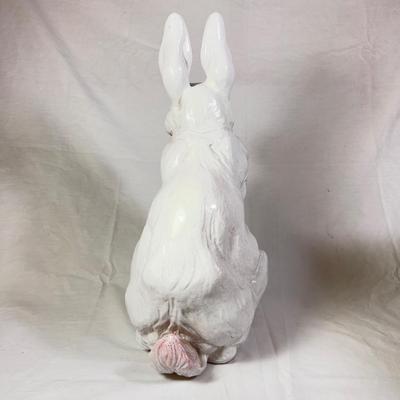 1203 Large Antique Italian Ceramic Bunny Statue