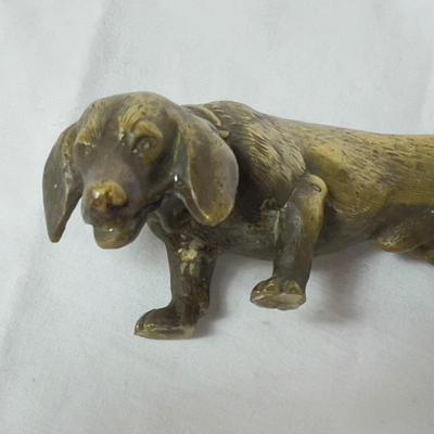 1204 Antique Austria Bronze Dachsund Figure