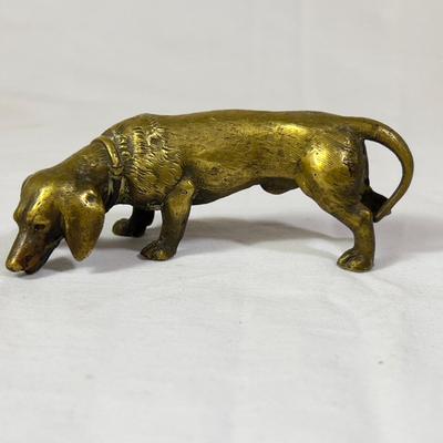 1204 Antique Austria Bronze Dachsund Figure