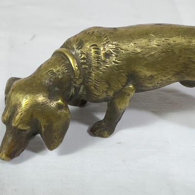 1204 Antique Austria Bronze Dachsund Figure