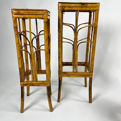 1160 Set of Five Ratan Plant Stands/Side Tables