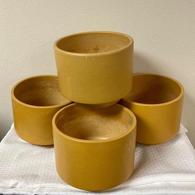 Vintage Gainey Ceramics Laverne California Pots Mustard Yellow Tuscany 8