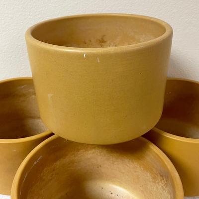 Vintage Gainey Ceramics Laverne California Pots Mustard Yellow Tuscany 8