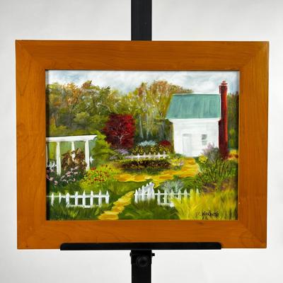 1169 Original Oil Painting on Board â€œEnglish Gardenâ€ by Val Witkowski