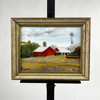 1206 Original Plein-Air Oil Painting on Board â€œBarnsâ€ by Val Witkowski