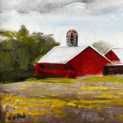 1206 Original Plein-Air Oil Painting on Board â€œBarnsâ€ by Val Witkowski