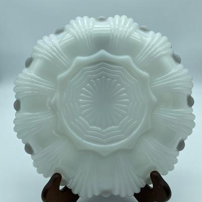 Vtg milk glass deviled egg plate