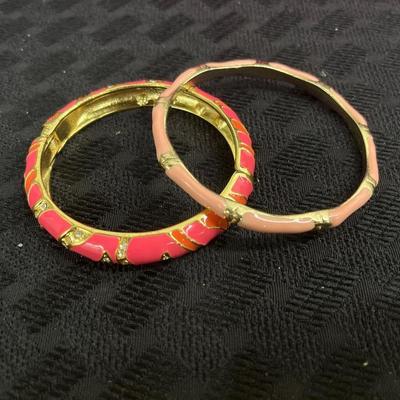 Pink enamel bracelets