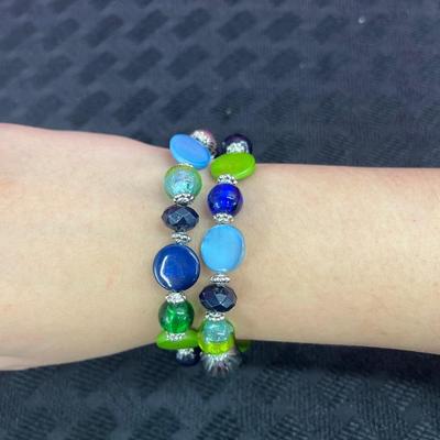 Beaded Glass fashion bracelets lot of 2