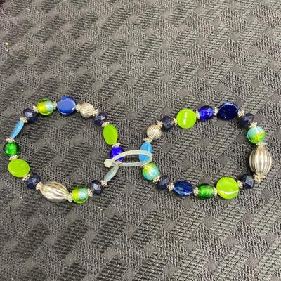 Beaded Glass fashion bracelets lot of 2