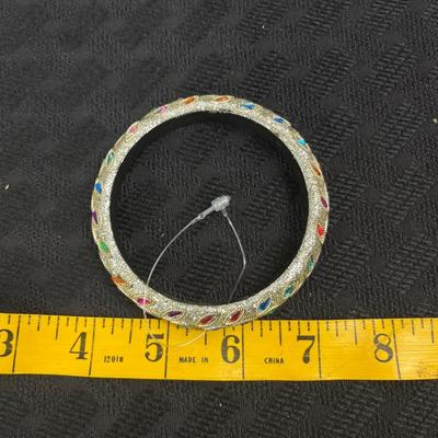 Fashion Bracelet with Multicolor Rhinestones