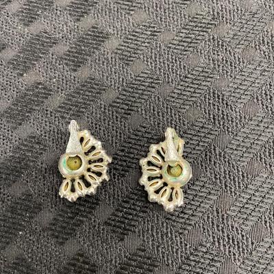 Vintage Trifari Blue Rhinestone Clip-On Earrings